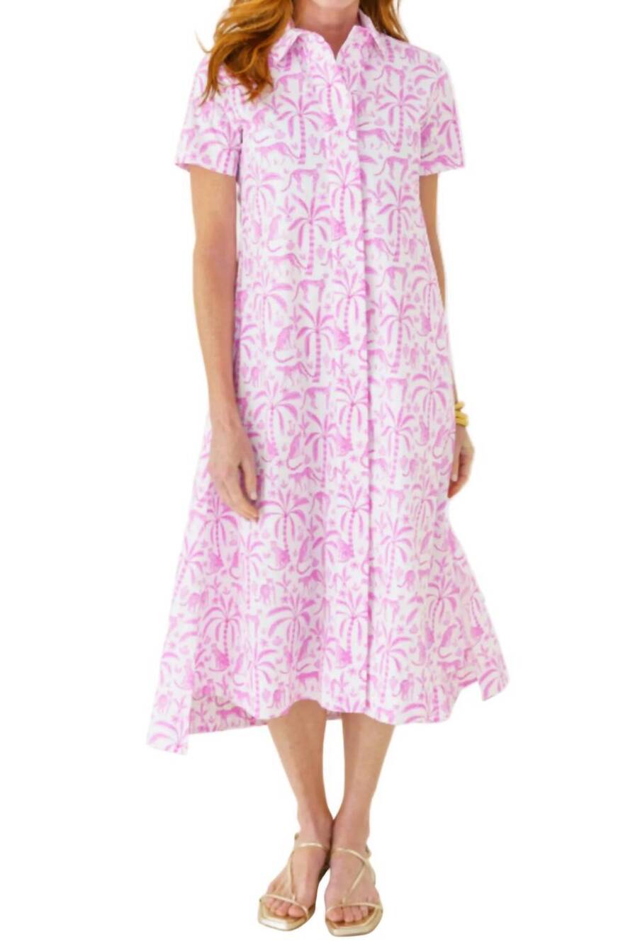 NEW CARYN LAWN women's millie dress in white pink